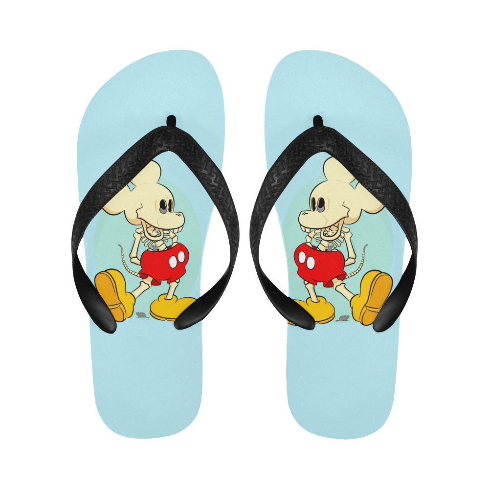 162E24EA0F1CEB0446AD38E932EB9E32.png Mouse Skelton Flip Flops for Men/Women