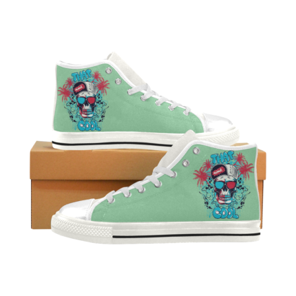 That Cool Skull Men’s Classic High Top Canvas Shoes