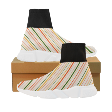 Vertical Stip Unicorn Stretch Sock Women's Shoes