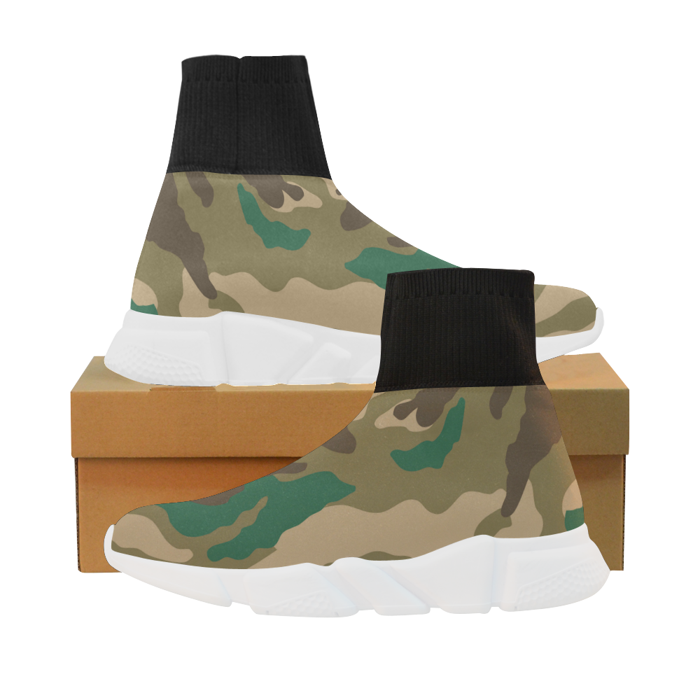 754416E0D564714807169C7076EEB339.png woodland camouflage pattern Unicorn Stretch Sock Women's Shoes