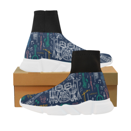 Music Lover Unicorn Stretch Sock Women's Shoes