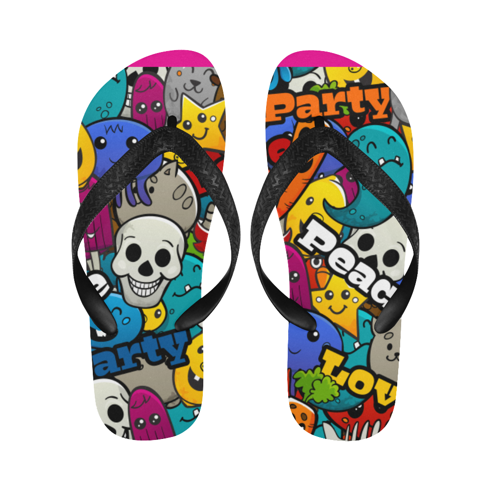 BCA289E827229361FE8023E131C64F3C.png Peace Party Flip Flops for Men/Women