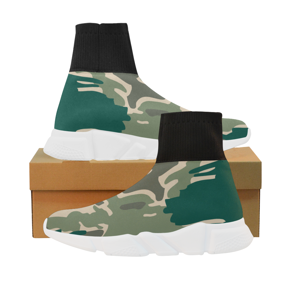 CE5E6D533C68615B14DFECB311DC3FFF.png Woodland Camo Green Unicorn Stretch Sock Women's Shoes