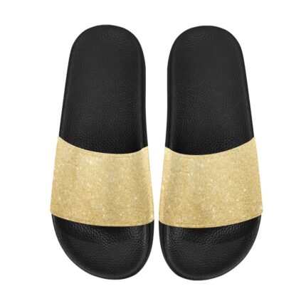 gold background Women's Slide Sandals